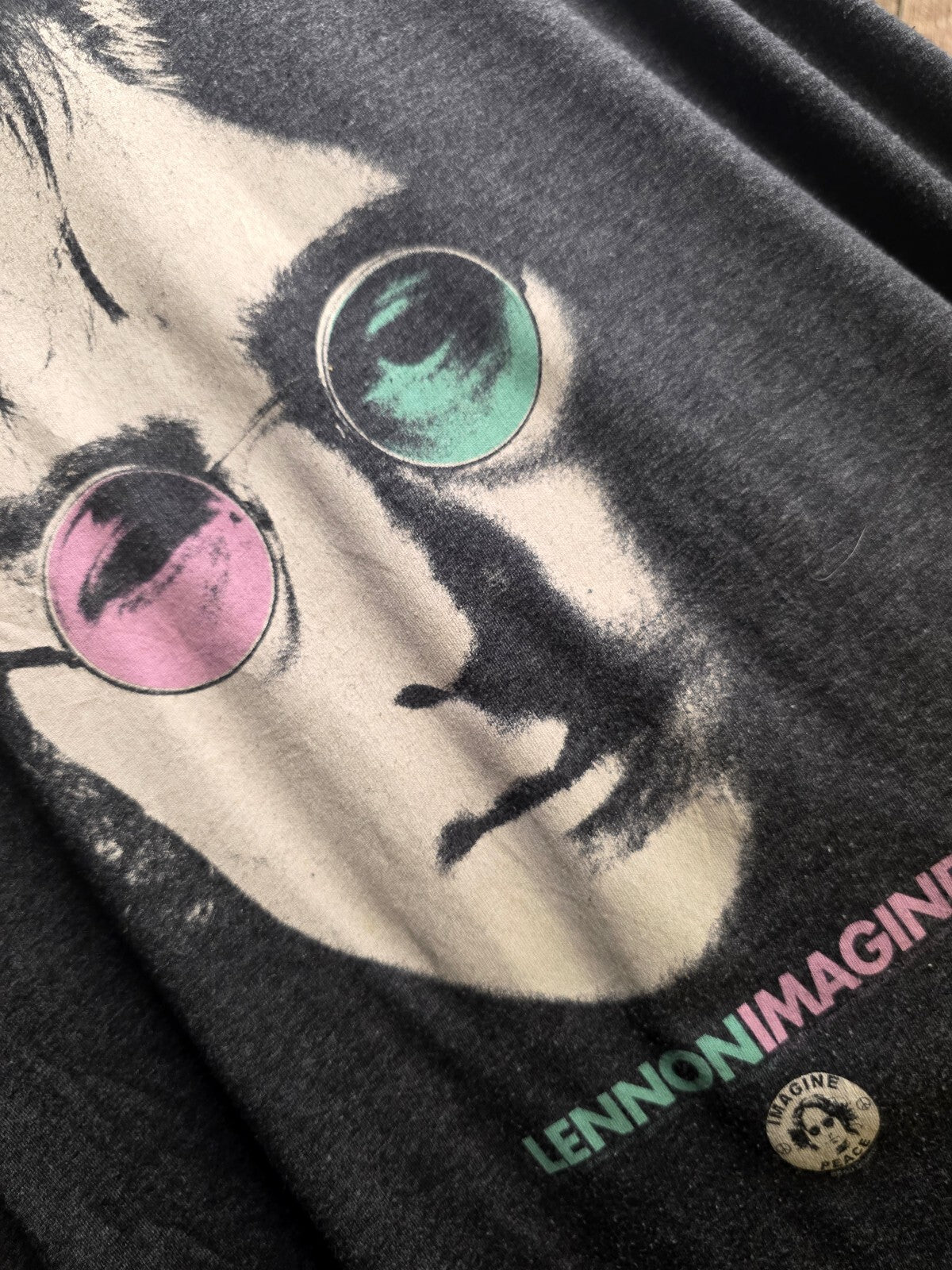 John Lennon Imagine Graphic T Shirt Charcoal MX735