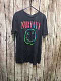 Nirvana Smiley Face Graphic T Shirt Black MX736