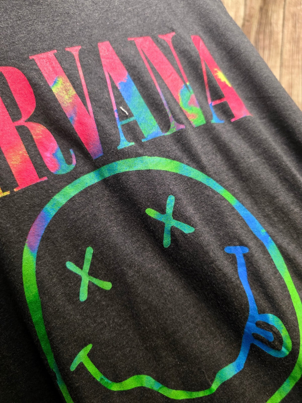 Nirvana Smiley Face Graphic T Shirt Black MX736