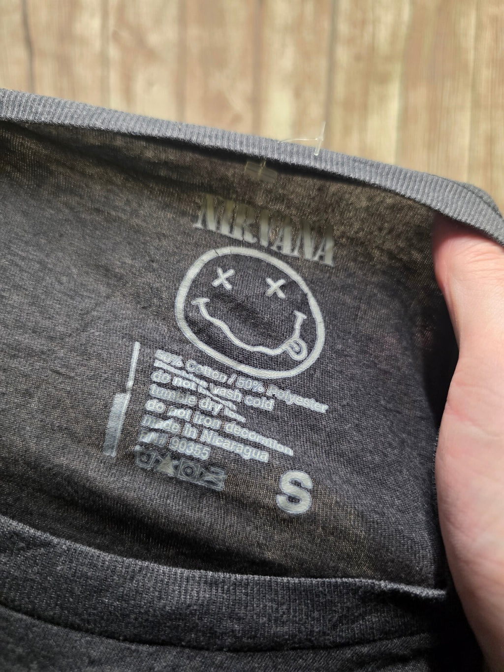 Nirvana Smiley Face Graphic T Shirt Black MX736