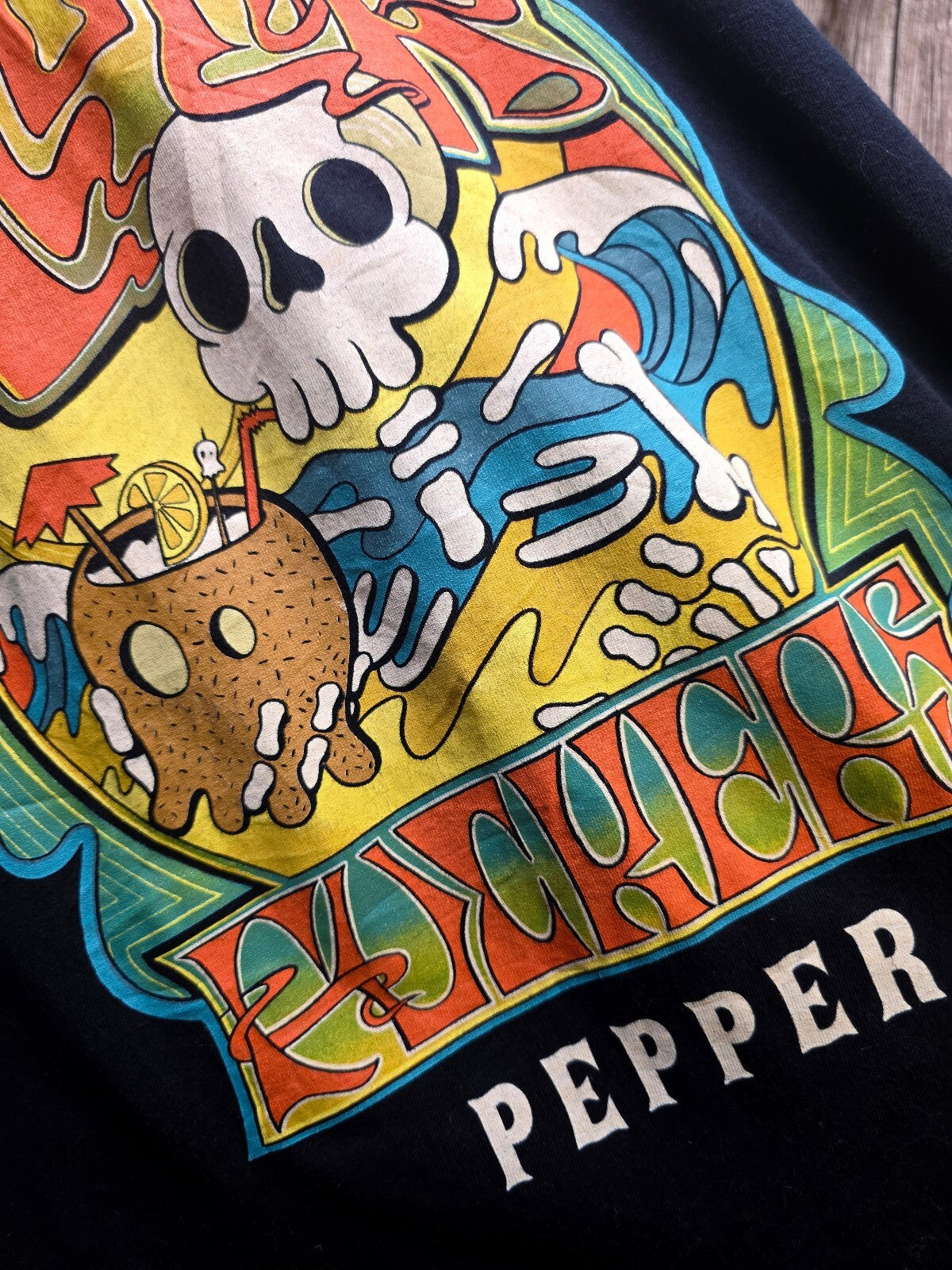 Aloha Pepper Graphic T Shirt Black MX739