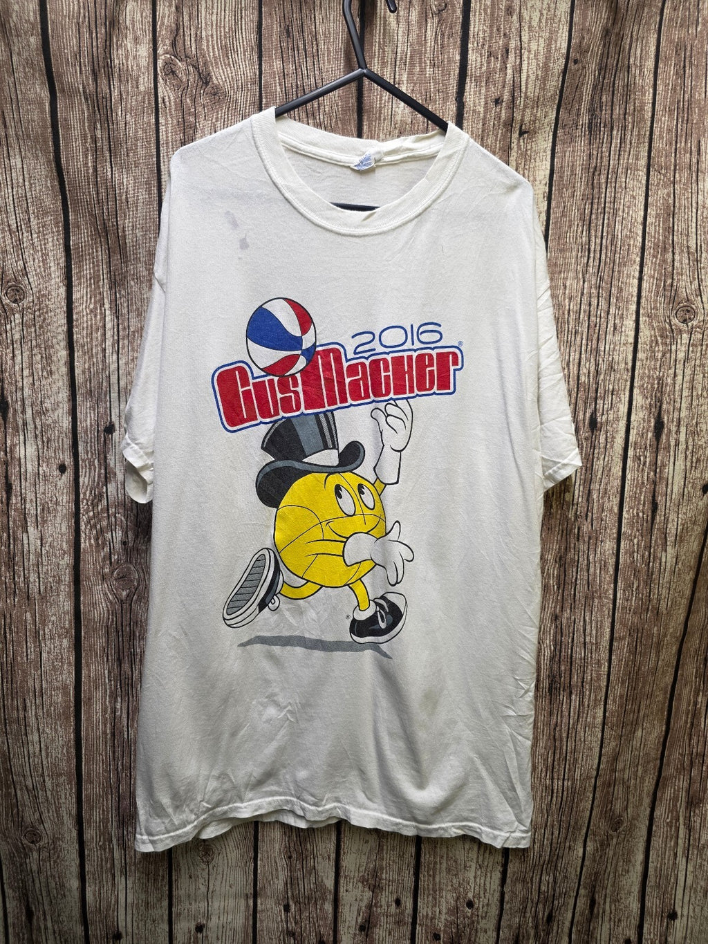 2016 Gus Macker Basketball Graphic T Shirt Cream MX750
