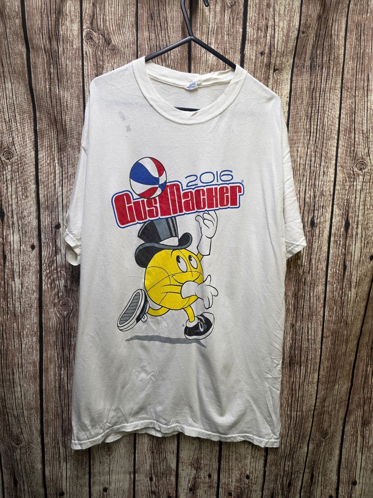 2016 Gus Macker Basketball Graphic T Shirt Cream MX750