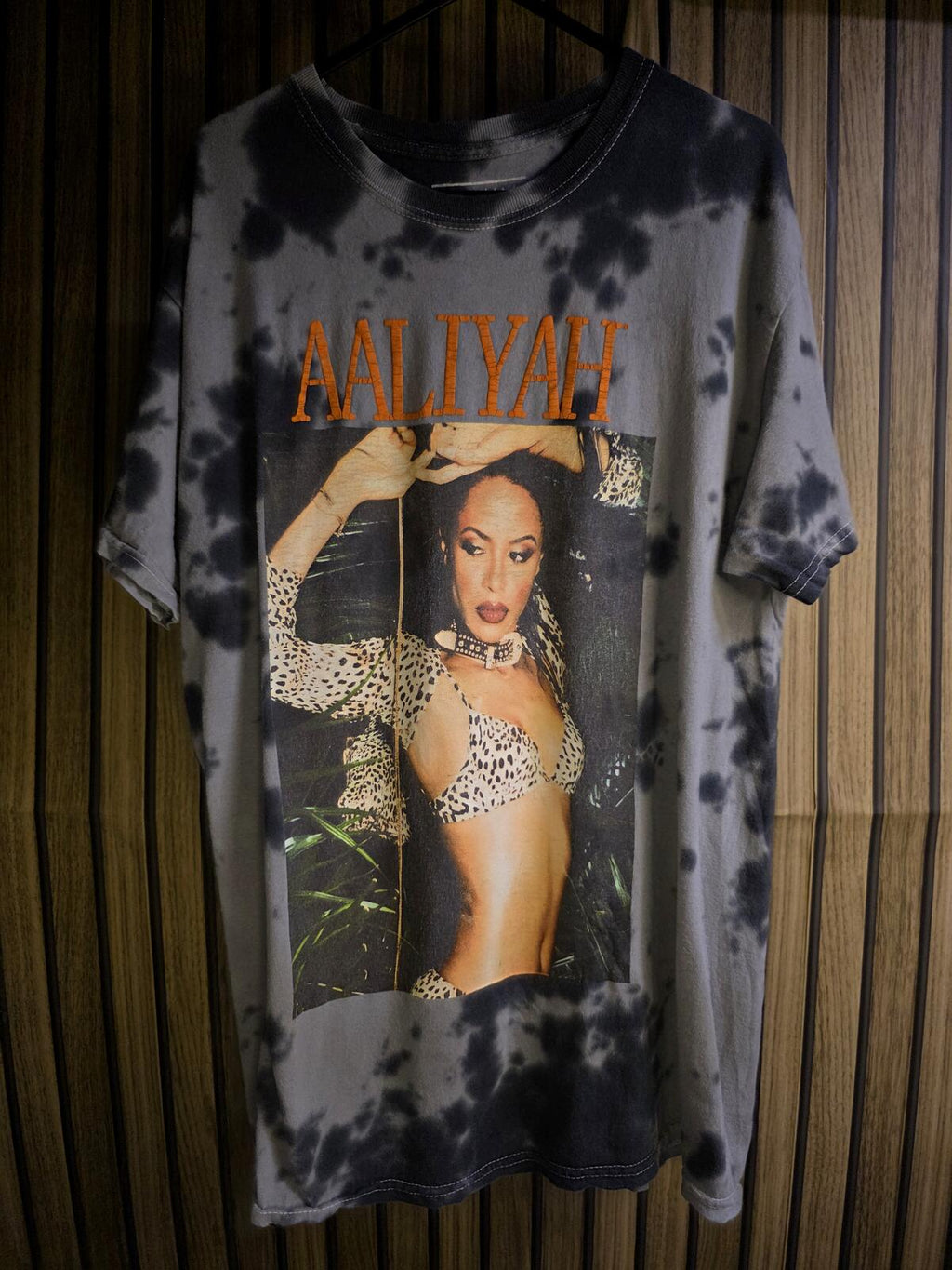 Ripple Aaliyah Graphic T Shirt Tie Dye Black Grey Regular M