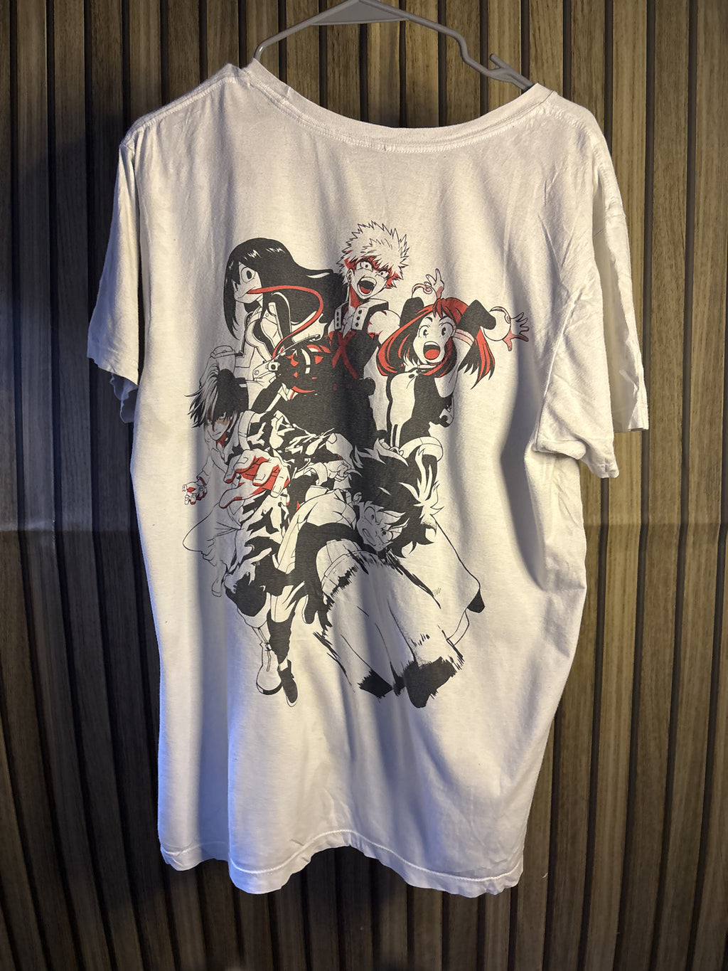 Anime Graphic T-Shirt My Hero Academia Characters White Large