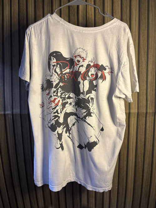 Anime Graphic T-Shirt My Hero Academia Characters White Large