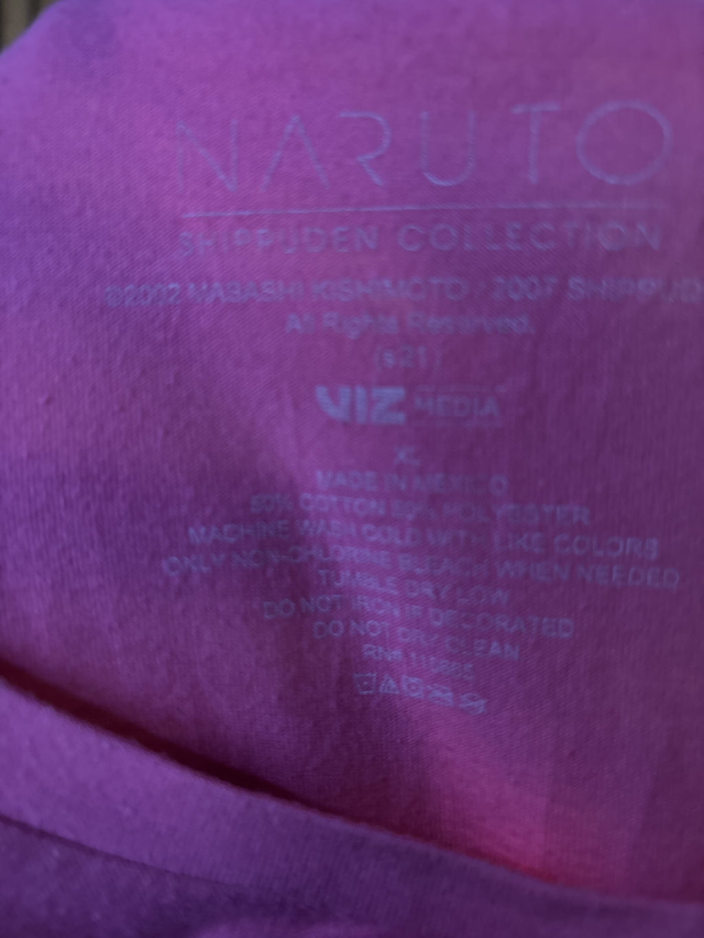 Naruto Shippuden Graphic T-shirt Pink Size XL Cracking Print