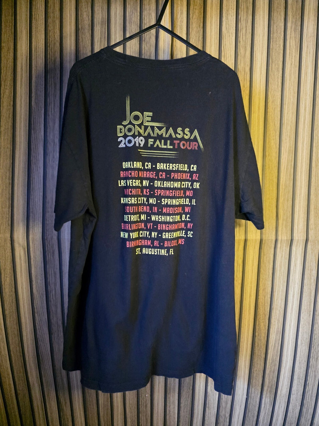 Joe Bonamassa 2019 Fall Tour Graphic T-Shirt Black Unisex XL
