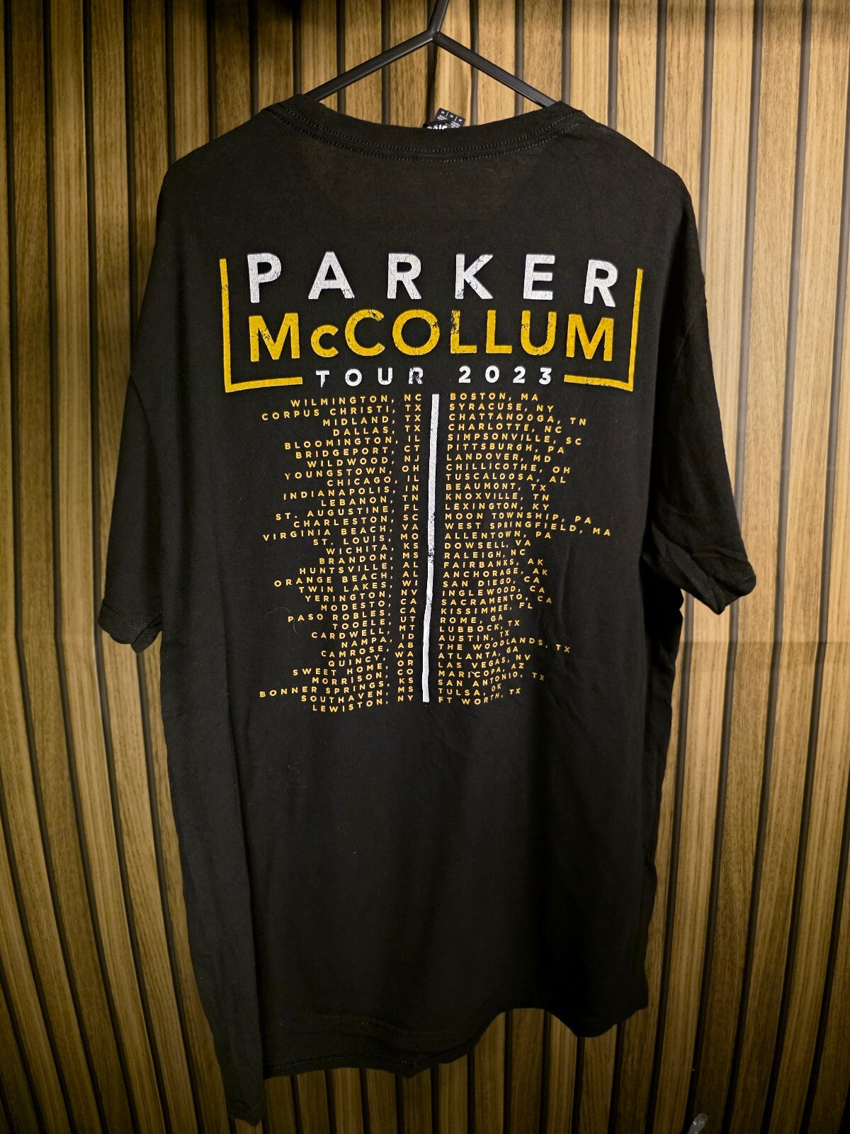 The Cert Crew Parker McCollum Tour 2023 Black Graphic T-Shirt Medium