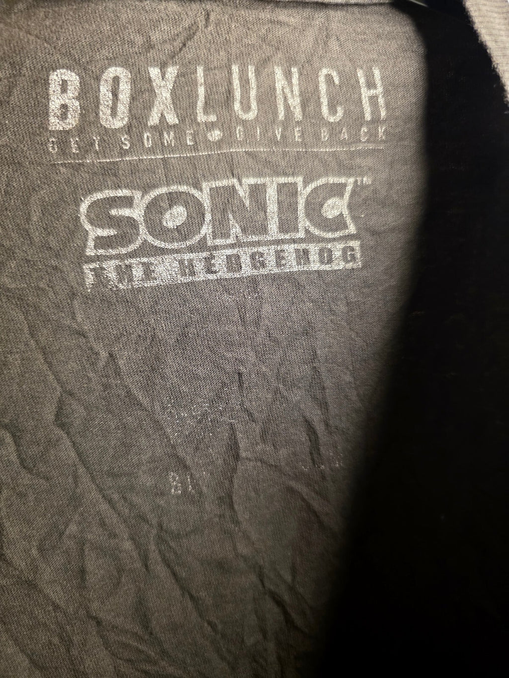 BoxLunch Sonic The Hedgehog Shadow Graphic T-Shirt Black Size Medium MX15