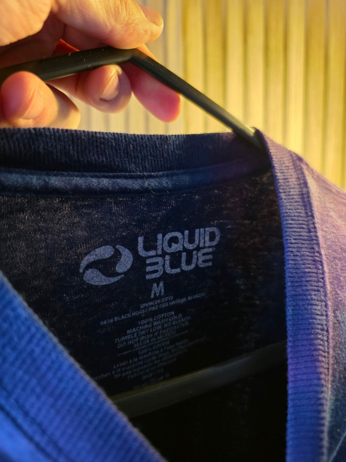 Liquid Blue Tie-Dye Alice In Wonderland Cheshire Cat Graphic Blue Purple Medium