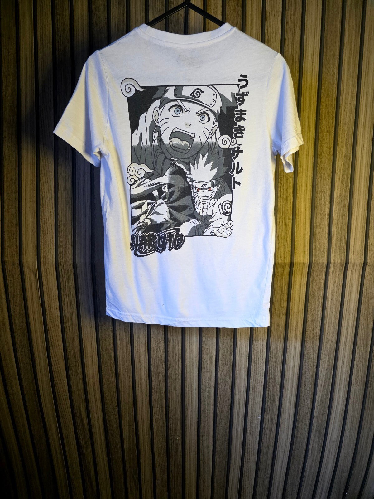Naruto Graphic T-Shirt White Size S/R 7/8 Kids Anime