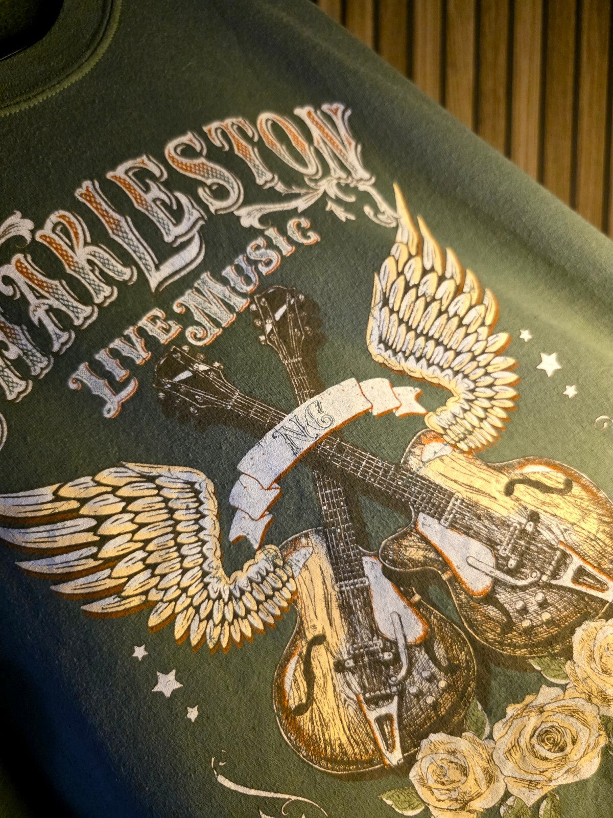 Originality Charleston Live Music Graphic Sweatshirt Green S
