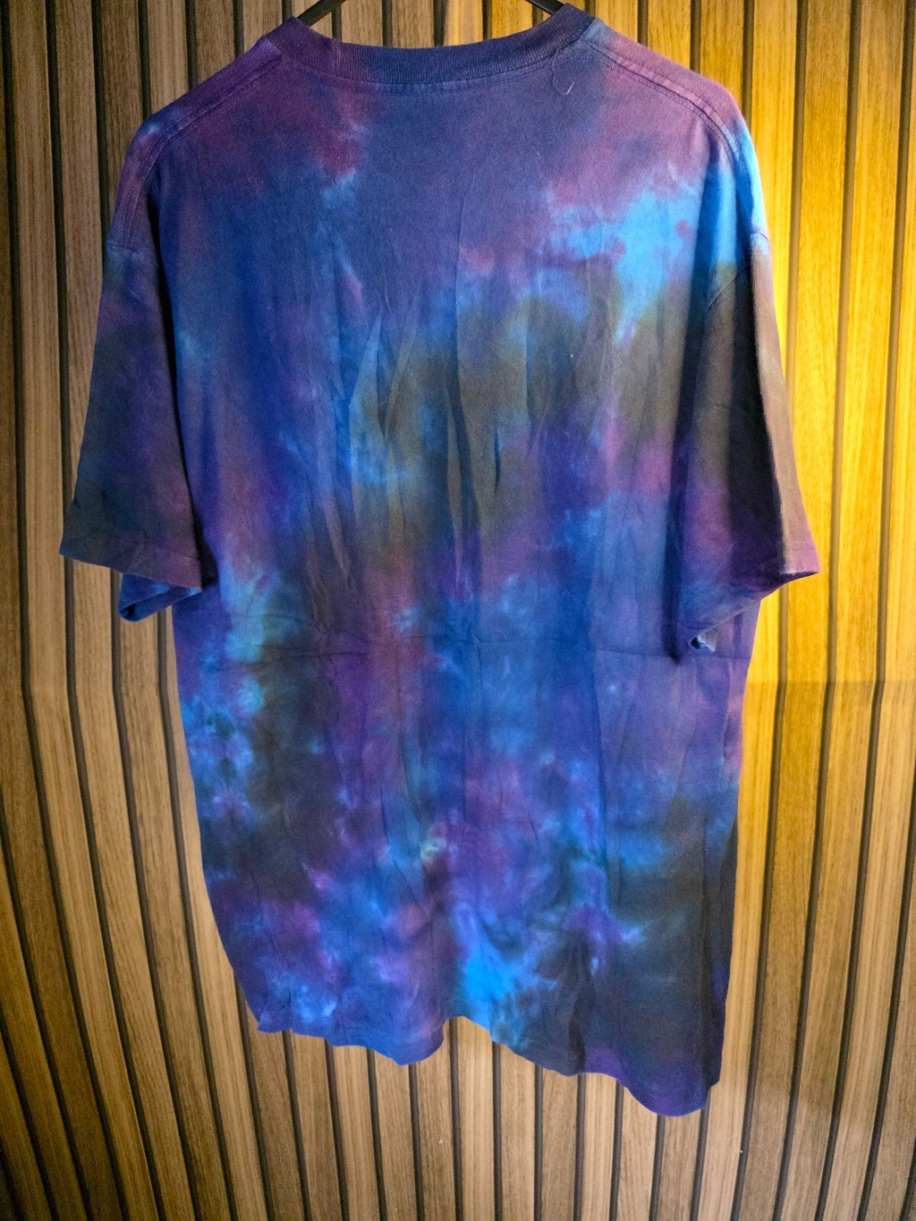 Liquid Blue Tie-Dye Alice In Wonderland Cheshire Cat Graphic Blue Purple Medium
