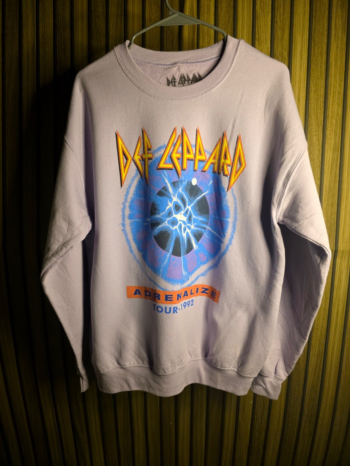 Def Leppard Adrenalize Tour 1992 Sweatshirt Light Purple Medium
