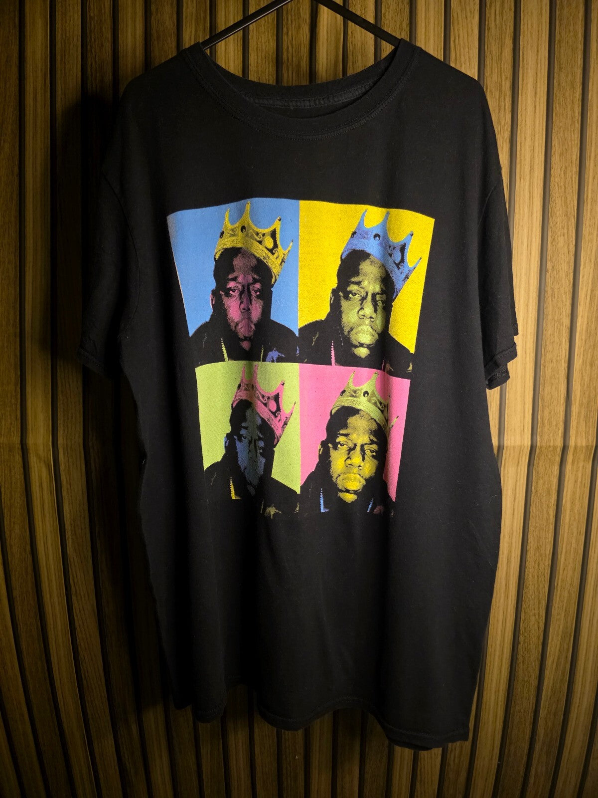 Pop Art Style Biggie Smalls Graphic T-Shirt Black Unisex Regular Large