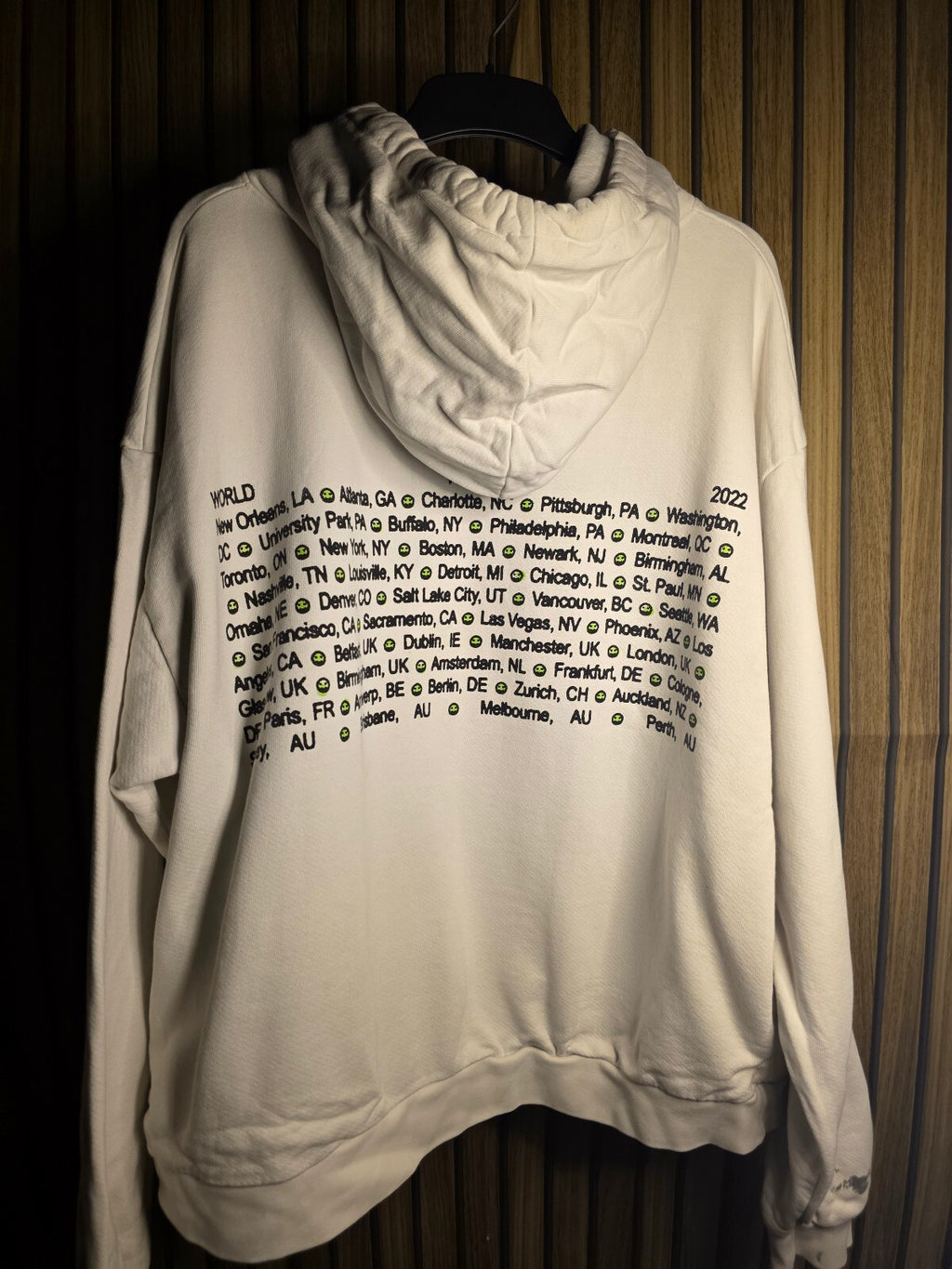 Billie Eilish Happier Than Ever World Tour 2022 Hoodie Cream Large