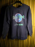 Hard Rock Cafe New York Vintage Sweatshirt Navy Blue Medium