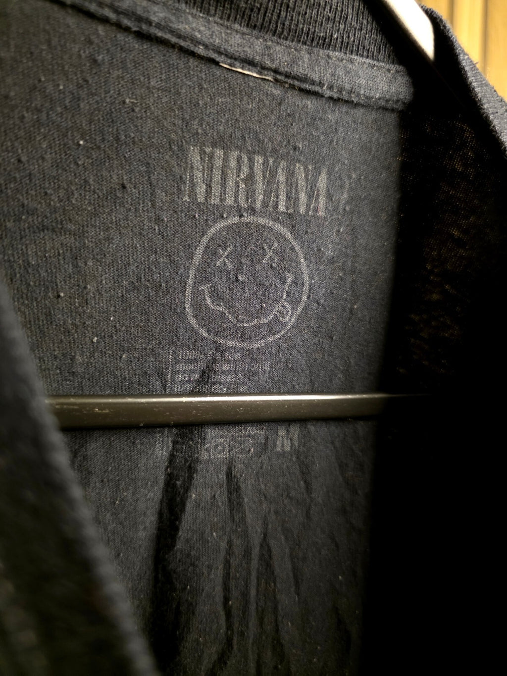 Nirvana Band T-shirt Yellow Print Black Size M