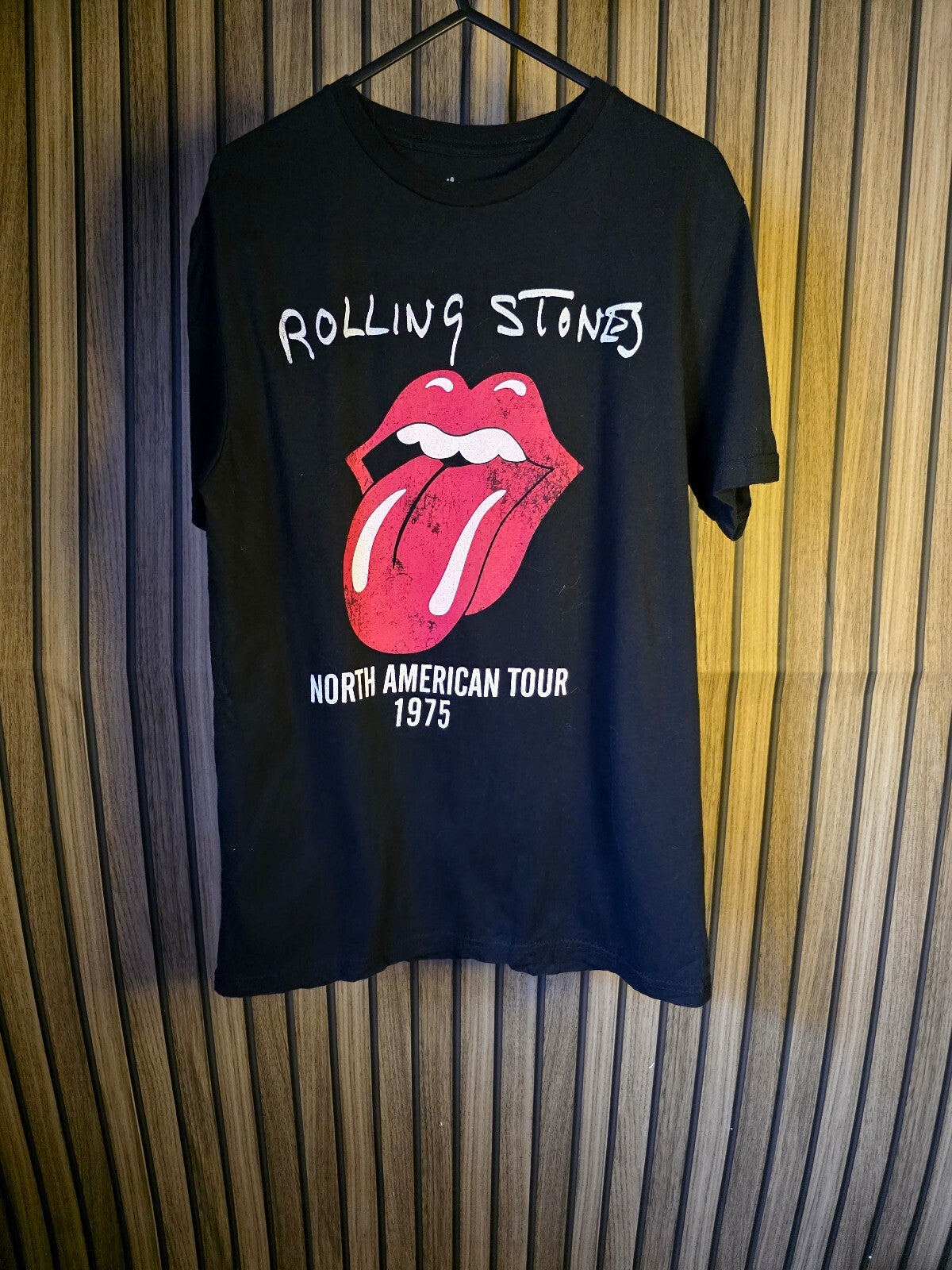 The Rolling Stones North American Tour 1975 Graphic T-Shirt Black S