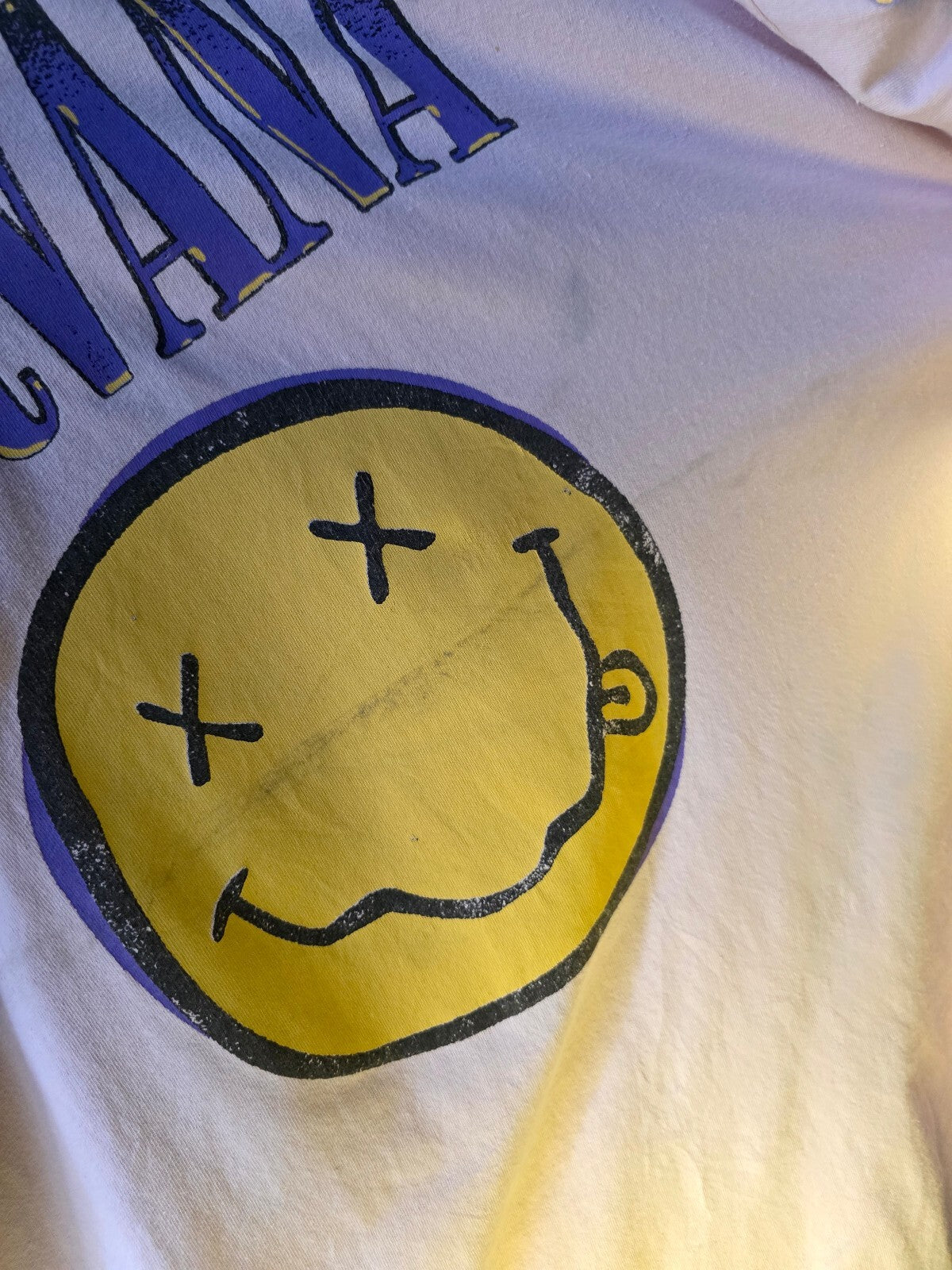 Nirvana T-Shirt Smiley Face Graphic Pink XL