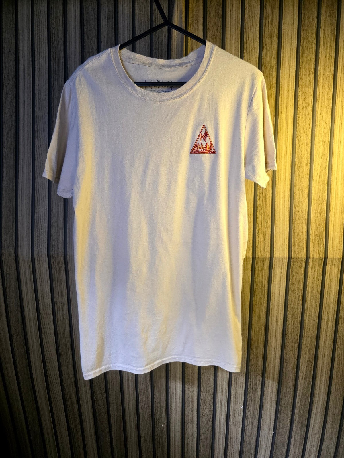 Def Leppard White Graphic Logo Short Sleeve T-Shirt Size S