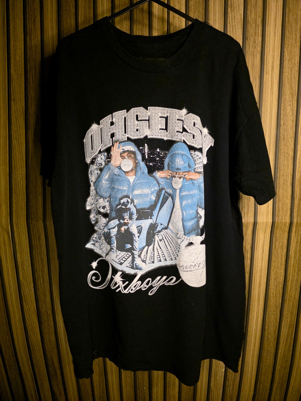 OTXBOYZ OHGEESY Black Graphic T-Shirt Large Cotton