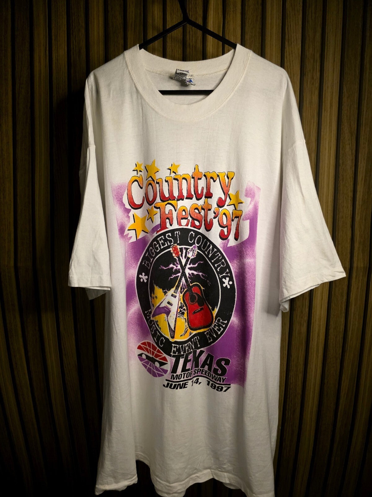 RARE Vintage Liquid Blue Country Fest 1997 Texas Music Event White T-Shirt XL