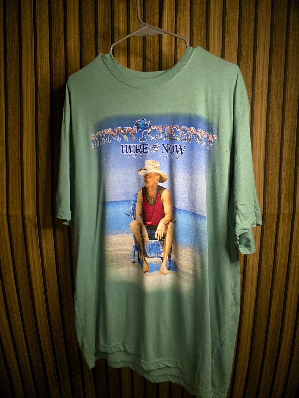 No Shoes Nation Kenny Chesney Here and Now Tour 2022 T-Shirt Green Large
