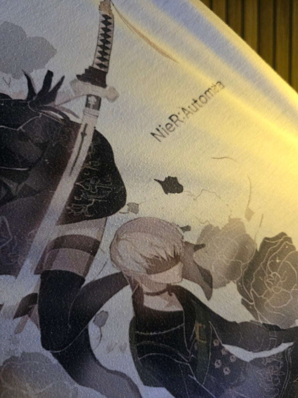 NieR Automata Graphic T-shirt Black and White XL