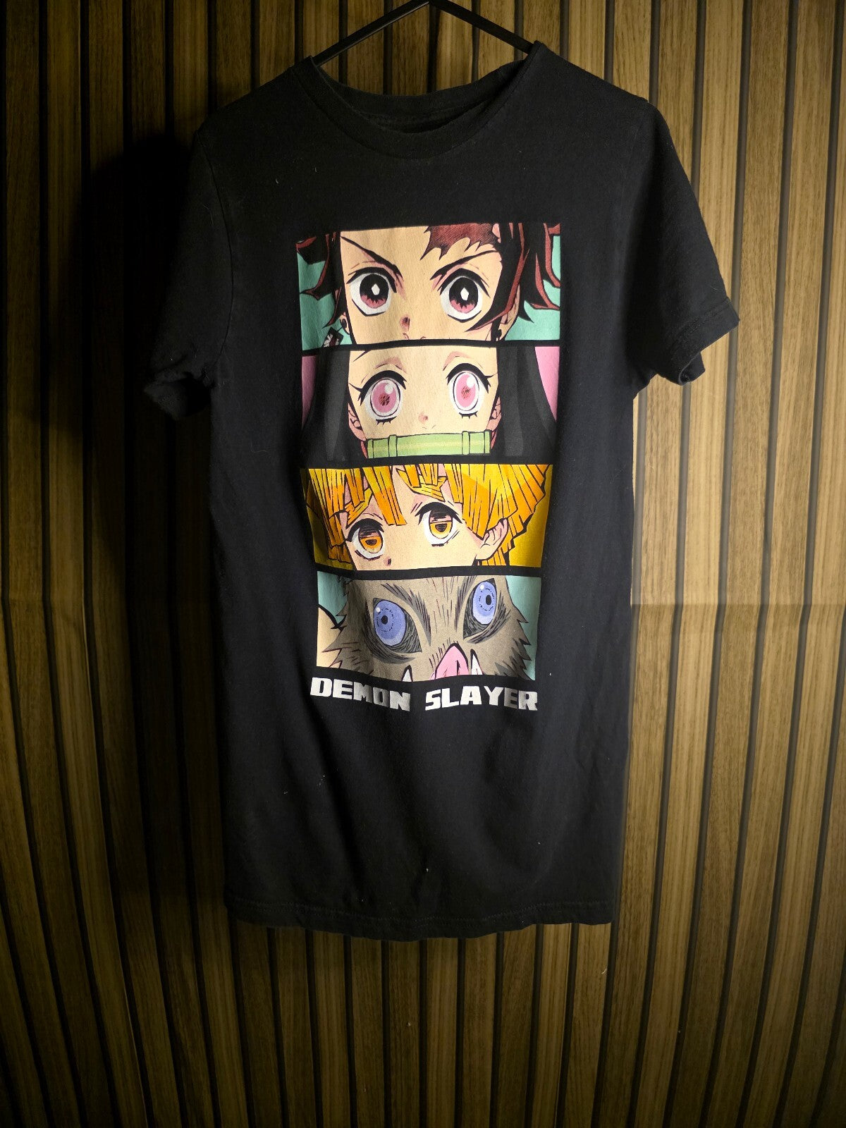 Demon Slayer Anime Graphic T-Shirt Black Size Regular S