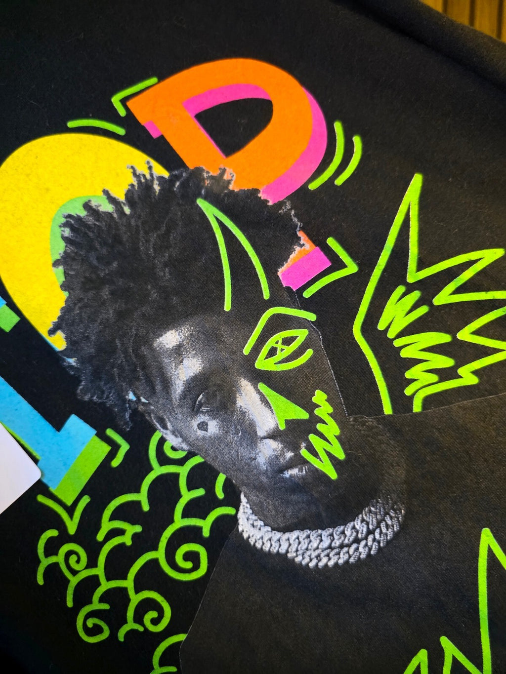Never Broke Again Top Dawg Entertainment YG T-Shirt Neon Graphic Black XL