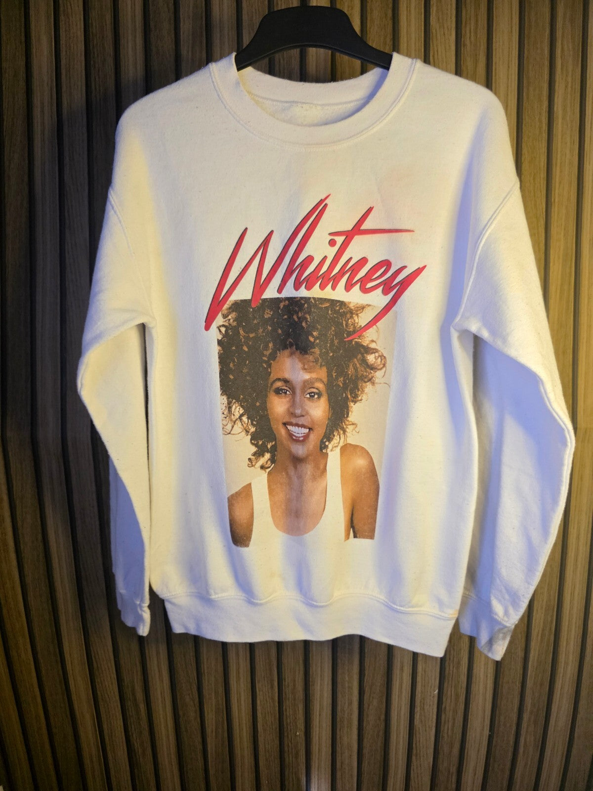 Whitney Sweatshirt with Portrait Graphic White Small