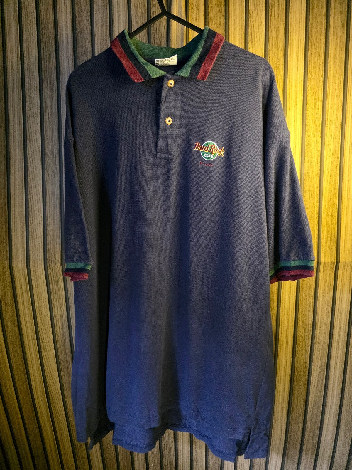 Hard Rock Cafe Atlanta Polo Shirt Navy Blue X-Large