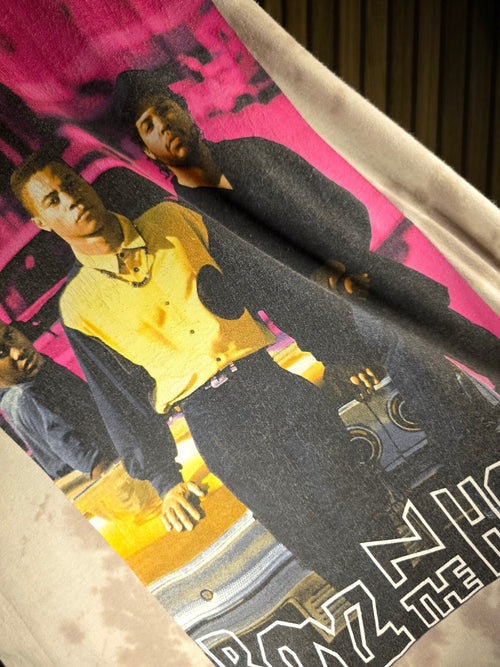 Boyz N The Hood Graphic T-Shirt Tie-Dye Beige Cotton Size LG