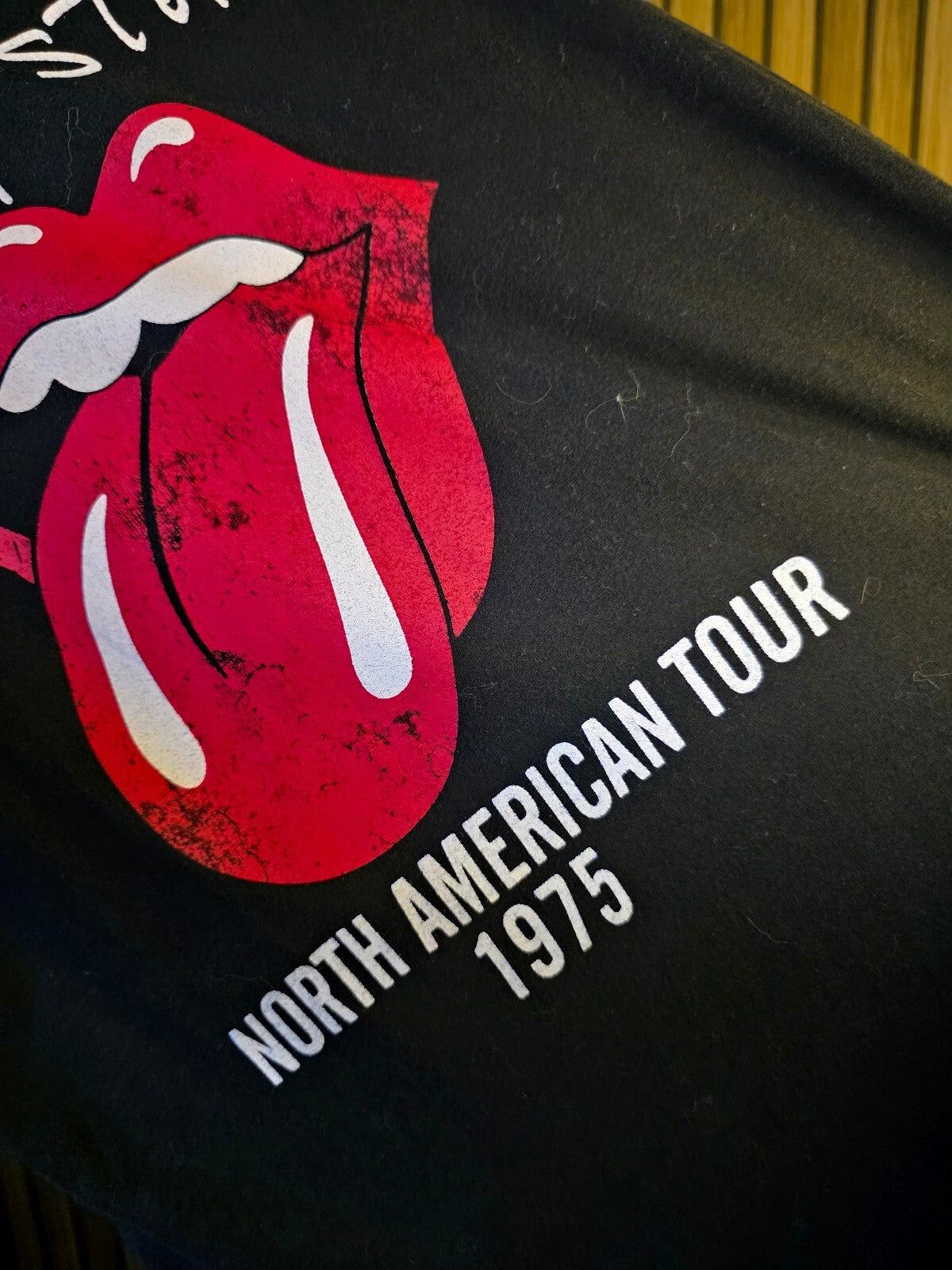 The Rolling Stones North American Tour 1975 Graphic T-Shirt Black S