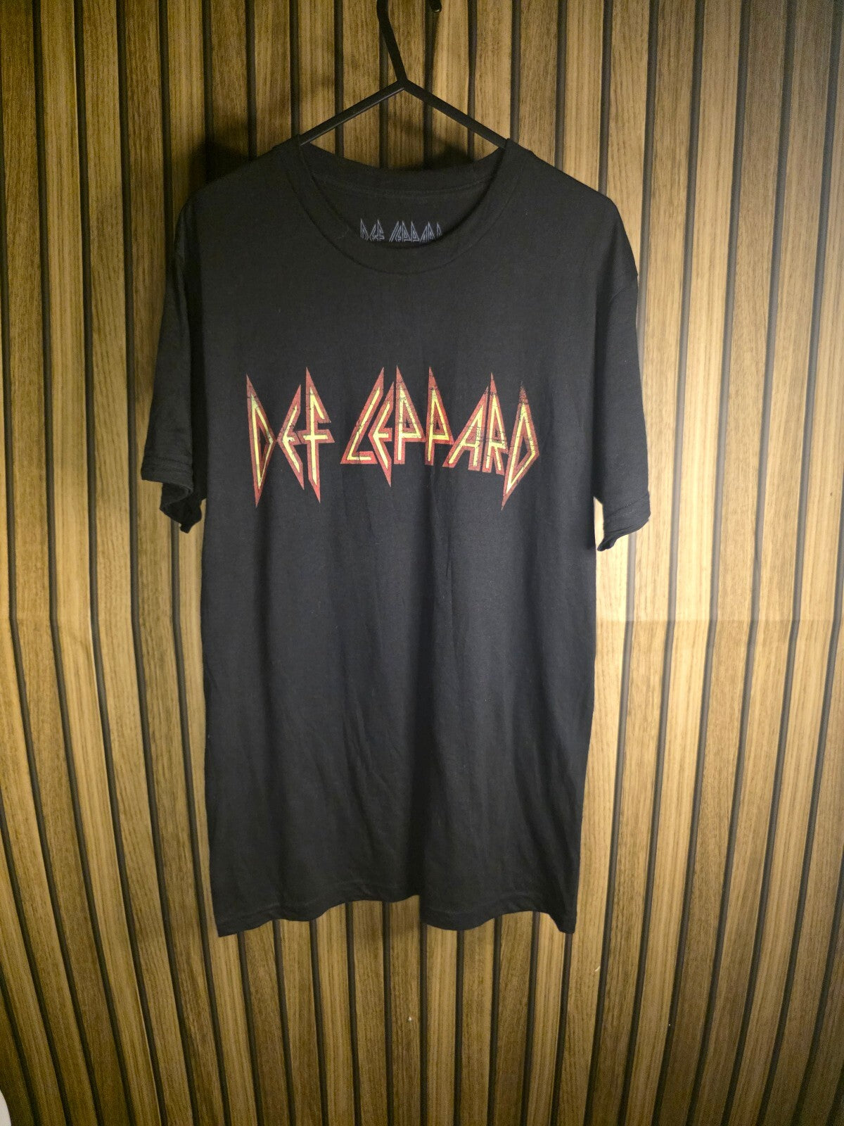 Def Leppard Band T-Shirt Black Size S
