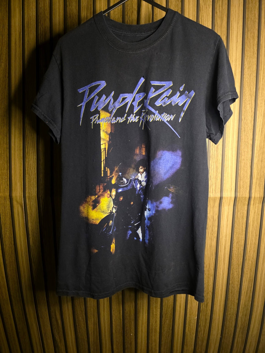Prince Purple Rain Tour Graphic Black T-Shirt Size Regular XS