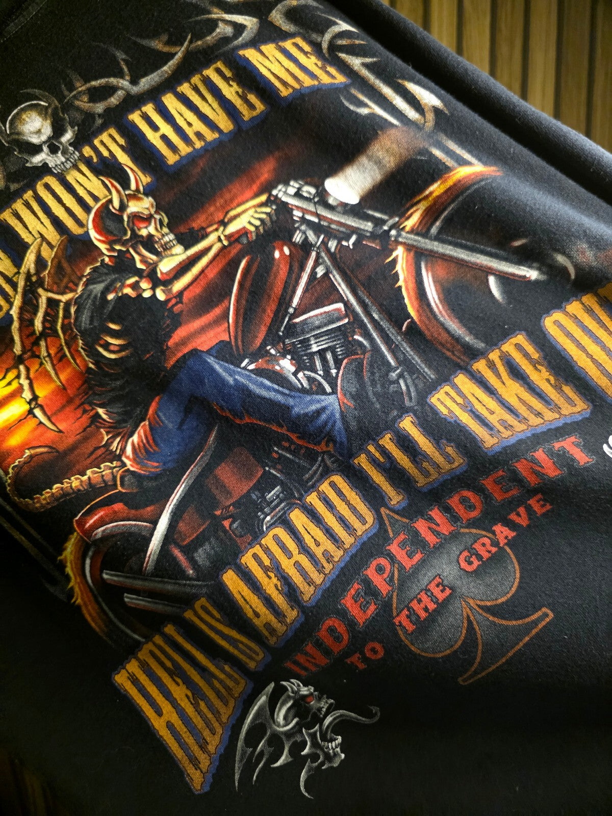 RARE Y2K Vintage Liquid Blue Motorcycle Biker Independent To The Grave Size XL