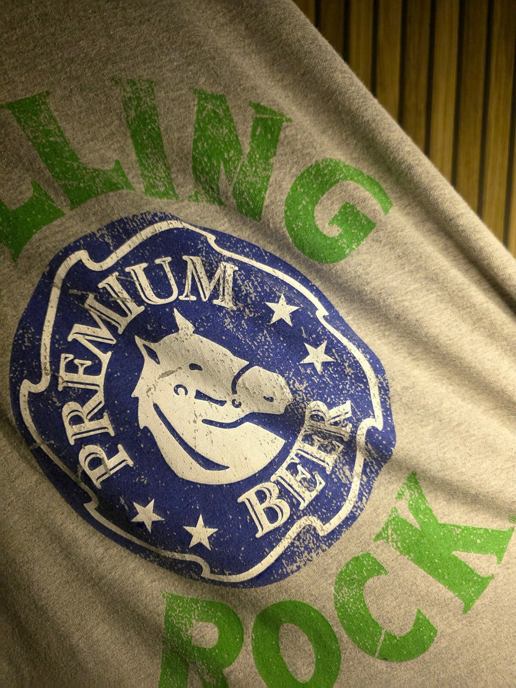 Rolling Rock Premium Beer Graphic T-Shirt Grey XL
