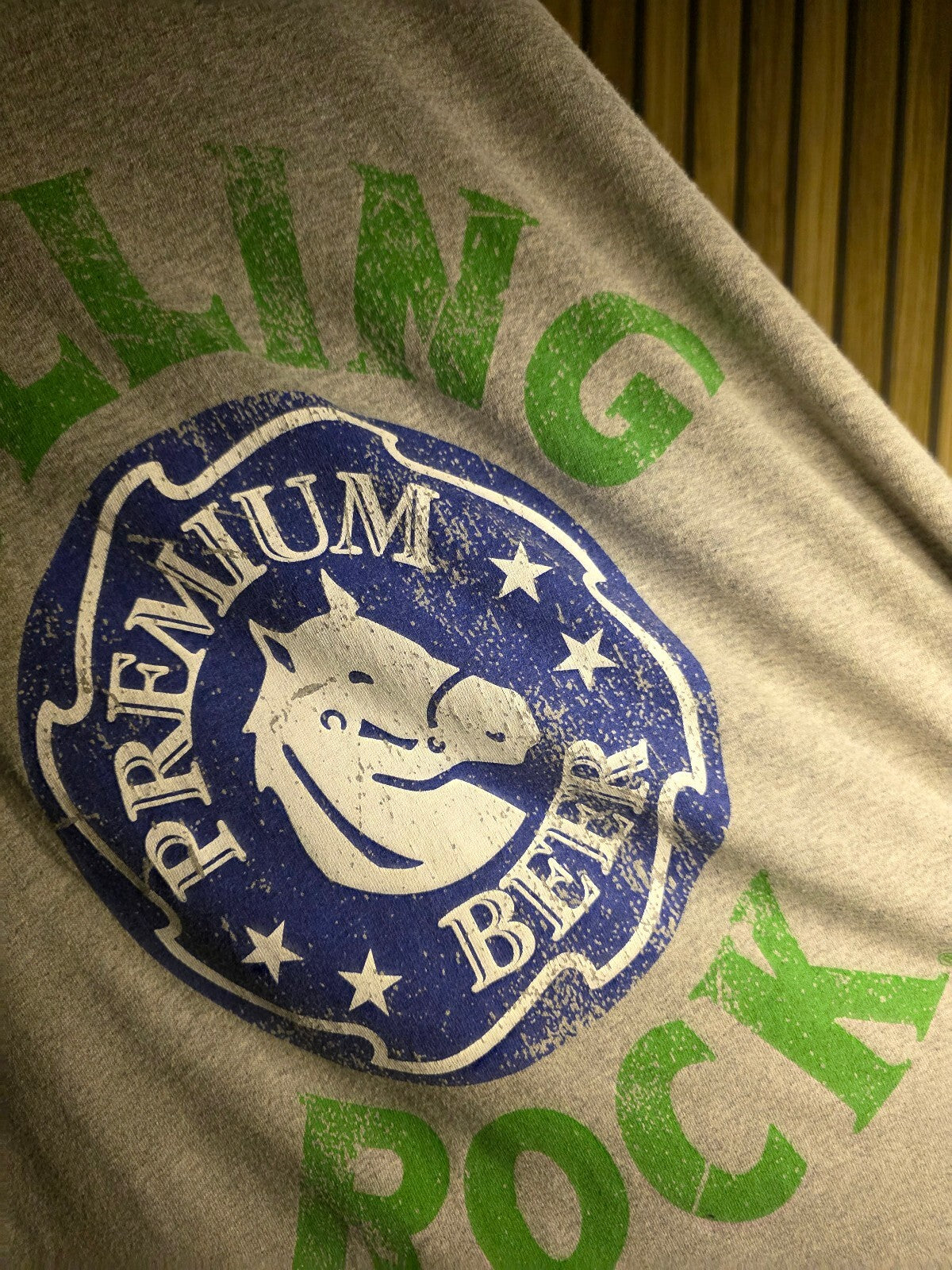 Rolling Rock Premium Beer Graphic T-Shirt Grey XL