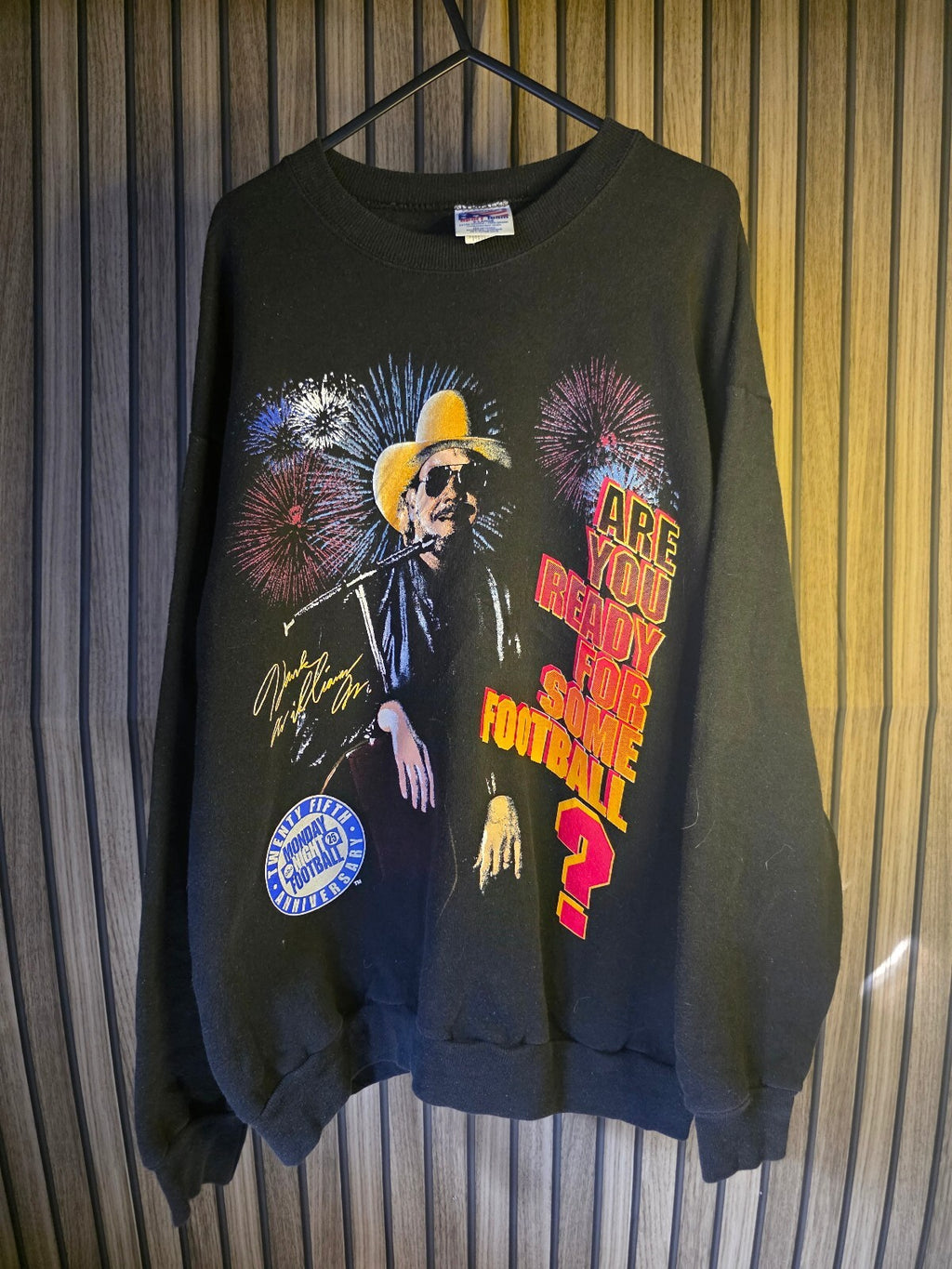 RARE 1994 ABC Monday Night Football 25th Anniversary Sweatshirt Black XL