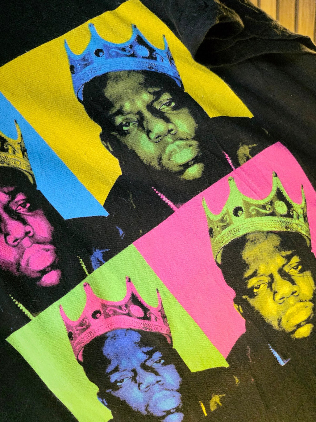 Notorious B.I.G. Pop Art Graphic T-Shirt Black Large