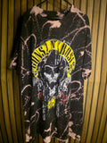 Guns N' Roses Band Graphic Tie-Dye T-Shirt Black Pink Bleach Effect Size M