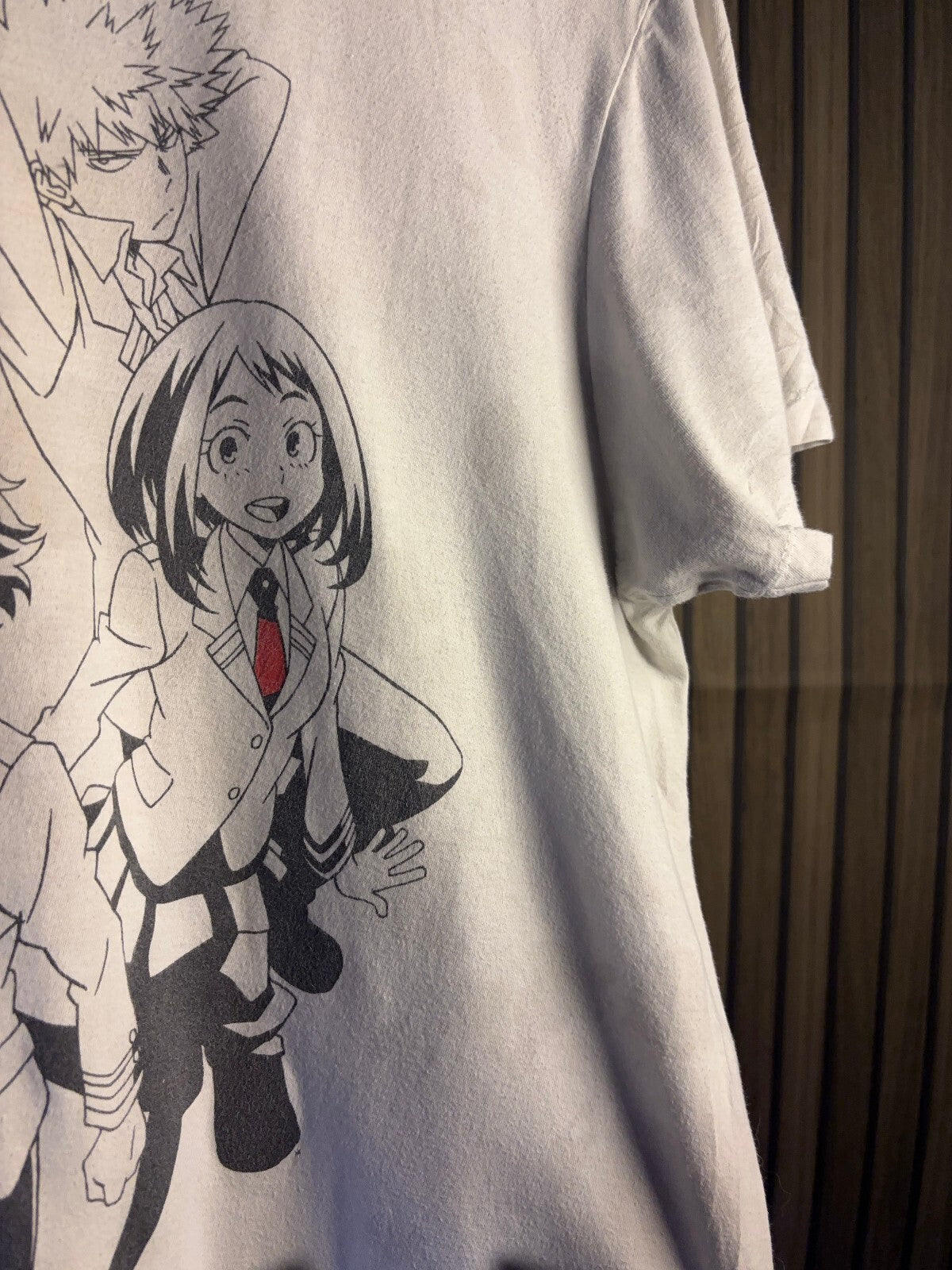 Anime Graphic T-Shirt My Hero Academia Characters White Large