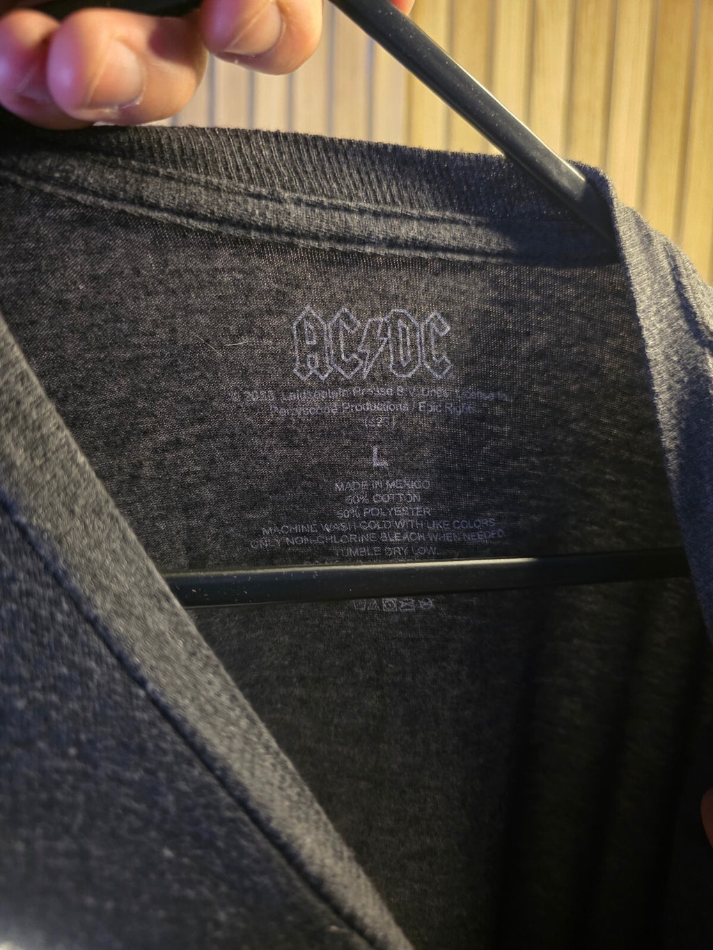 AC/DC Grey Graphic Band T-Shirt Size L