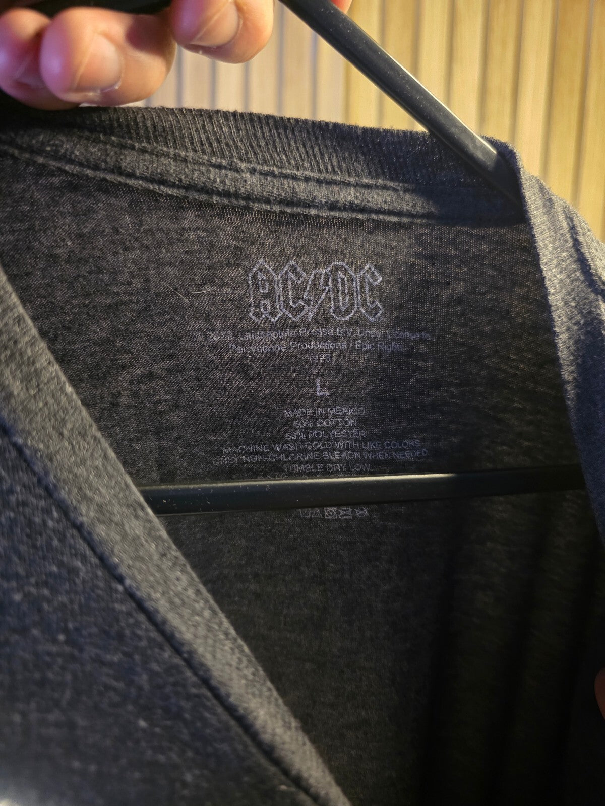 AC/DC Grey Graphic Band T-Shirt Size L