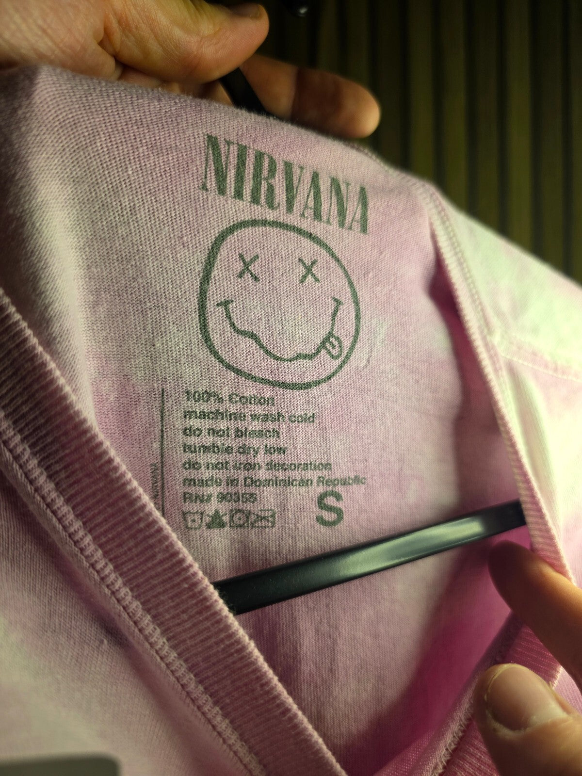 Nirvana Smiley Face Tie-Dye T-Shirt Pink Size S