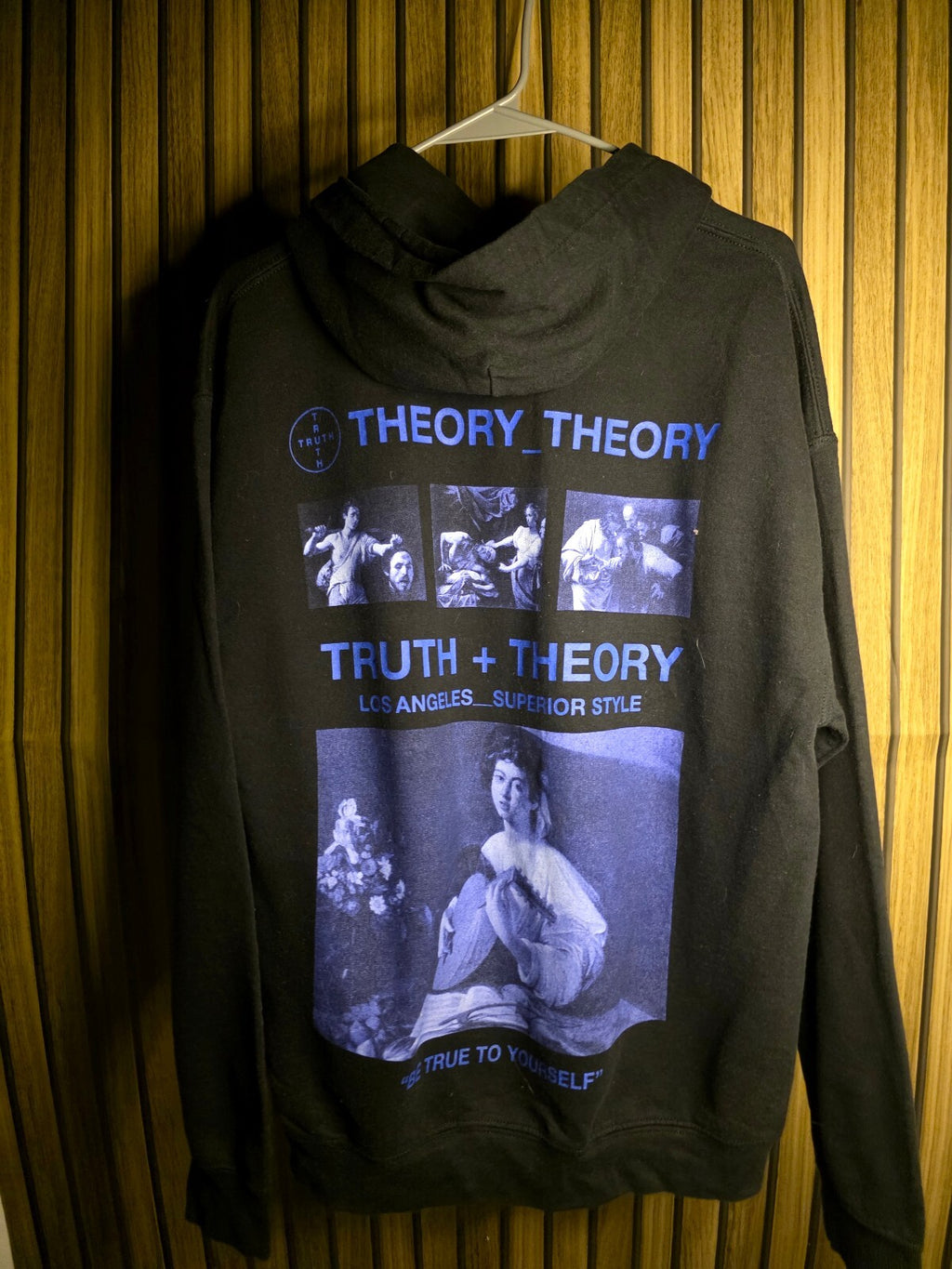 Truth Theory Hoodie Black Graphic Print Medium