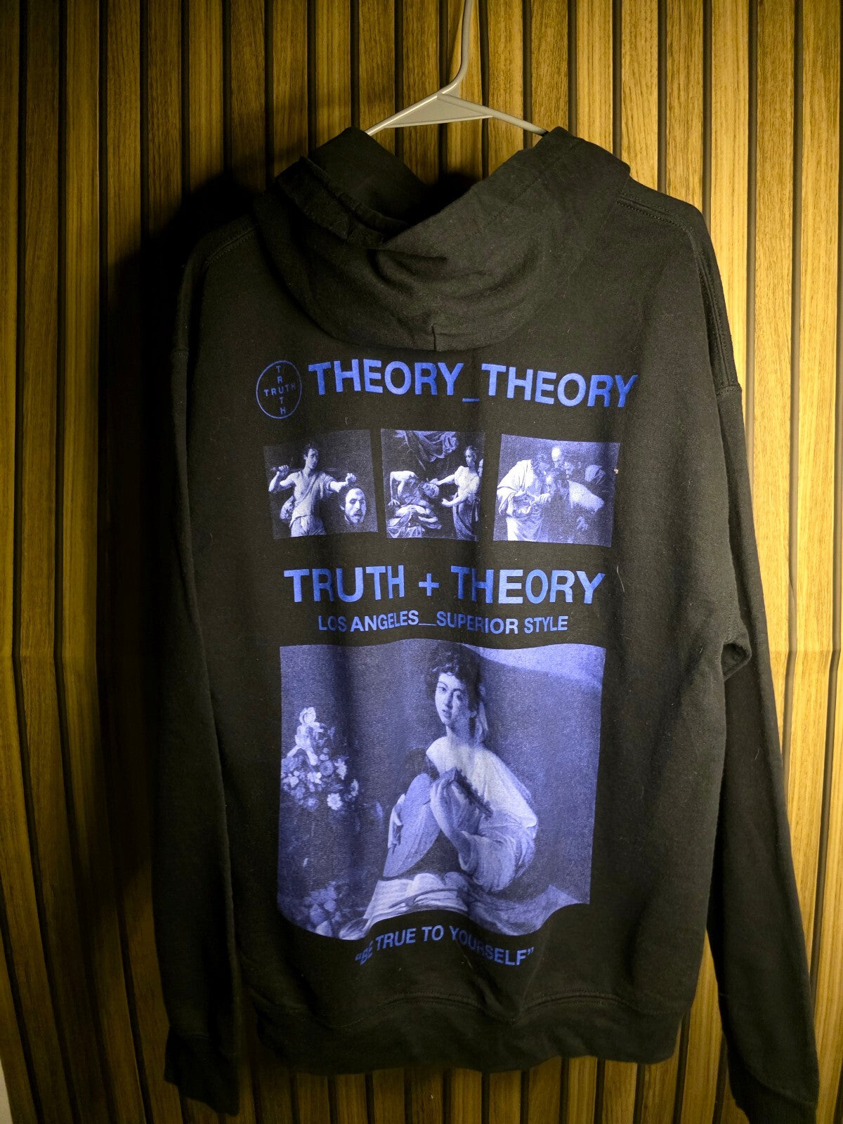 Truth Theory Hoodie Black Graphic Print Medium